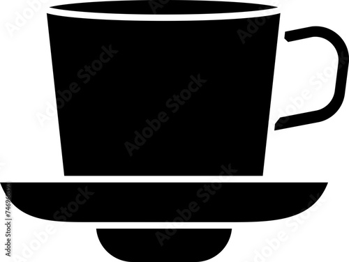 Glyph tea cup icon or symbol.