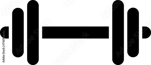 Dumbbell glyph icon or symbol in flat style.