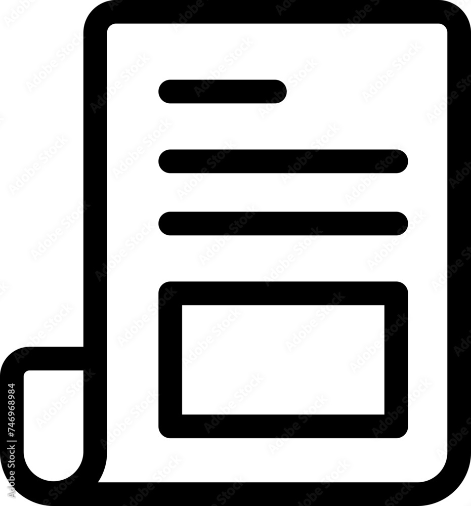 Illustration of document paper icon or symbol. Illustration of document paper icon or symbol.
