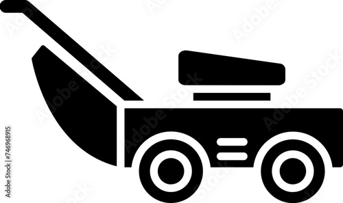 Lawn mower icon in flat style.