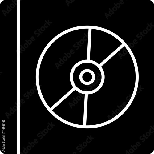 Vector illustration of CD box glyph icon.