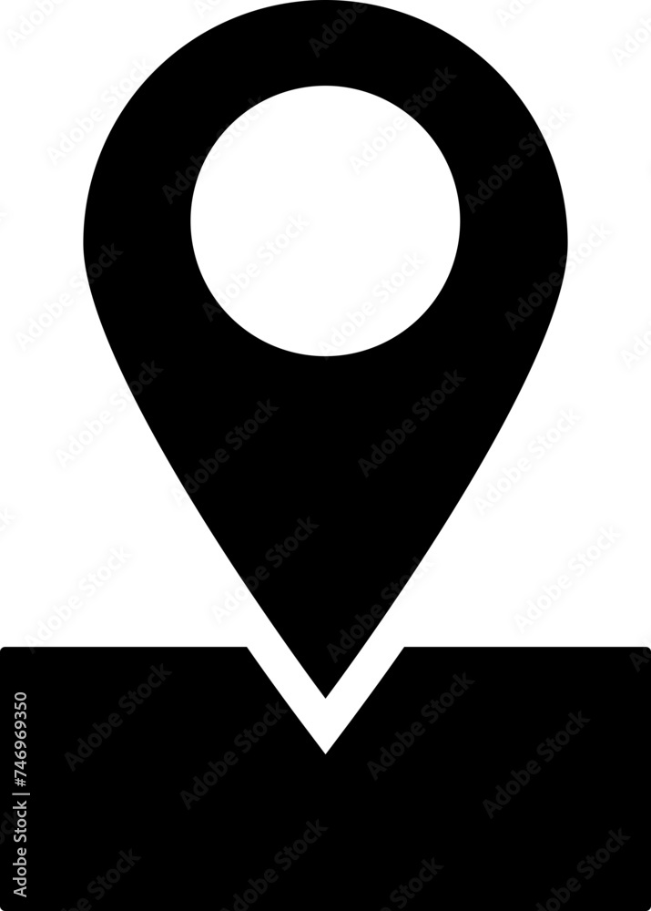 Map navigation icon in flat style.