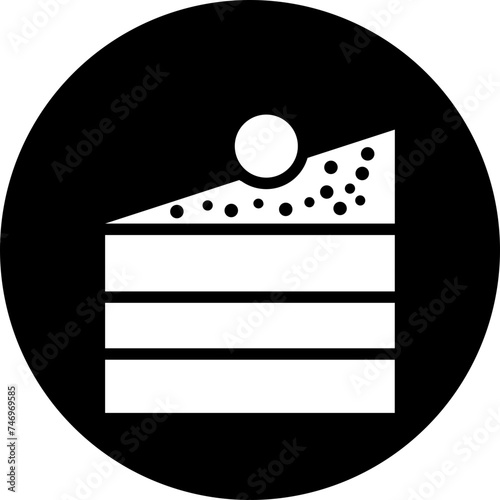 Glyph pastry icon in flat style.