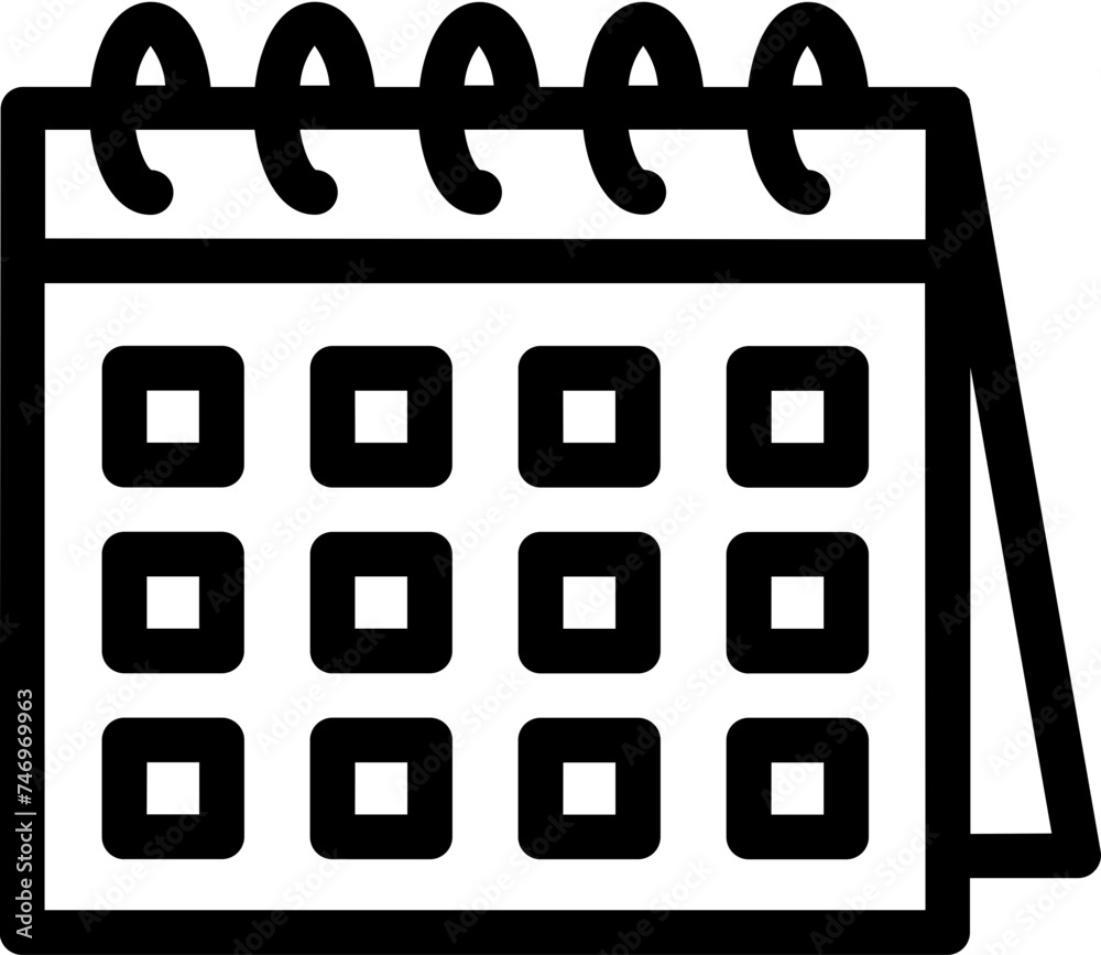 Illustration of calendar icon in line art. Illustration of calendar icon in line art.