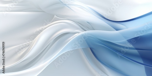Abstract white and Blue  silk fabric weave of cotton or linen satin fabric lies texture background.