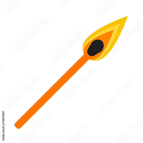 3D illustration of matchstick icon.