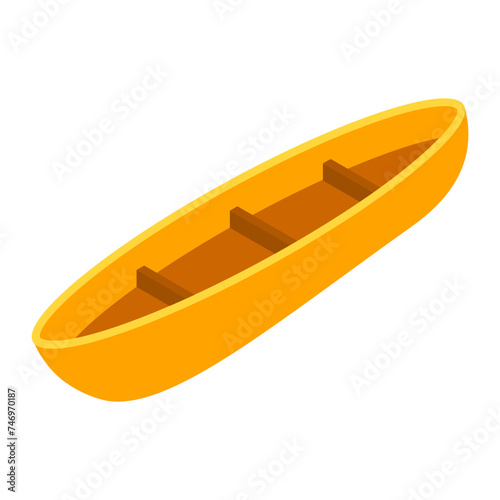 3D illustration of canoe icon.