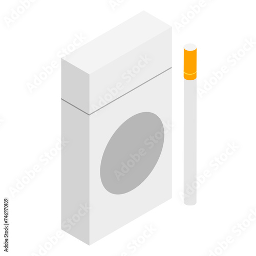 Cigarette pack icon in 3d style.