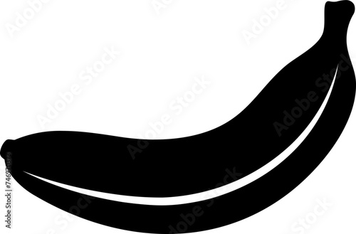 Illustration of banana glyph icon.