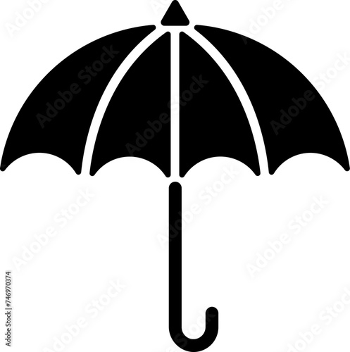 Umbrella icon in b w color.