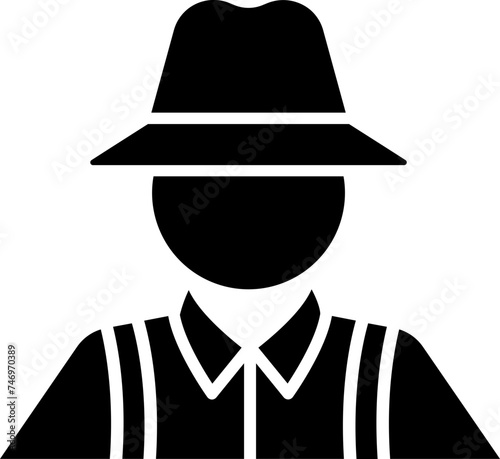 Tourist man glyph icon or symbol.