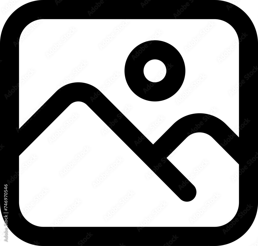 Flat style picture or gallery icon in thin line. Flat style picture or gallery icon in thin line.