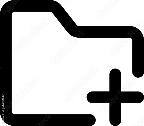 Add folder icon in line art.