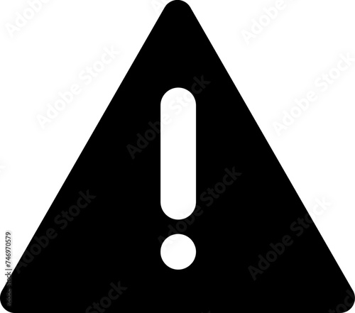 Warning glyph icon in flat style.