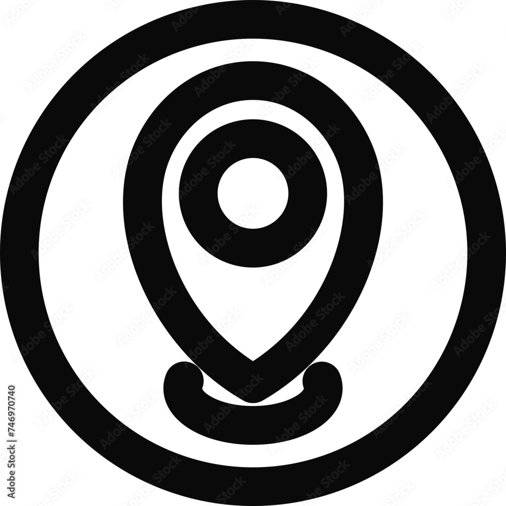 Location Pointer or Gps icon in thin line art. Location Pointer or Gps icon in thin line art.
