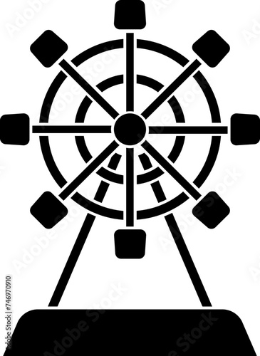 Ferris wheel icon in black color.