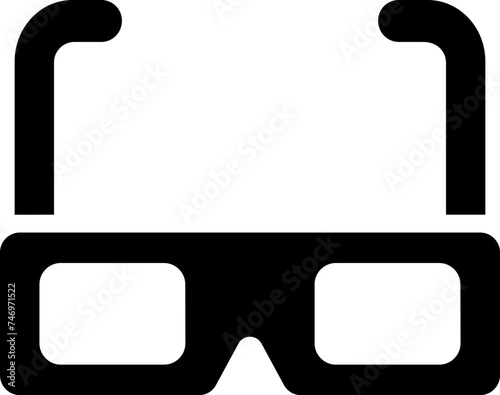 B&W illustration of eyeglasses icon.