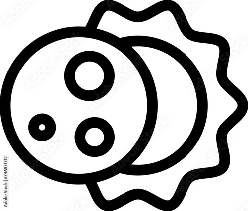 Isolated space eclipse icon in flat style.