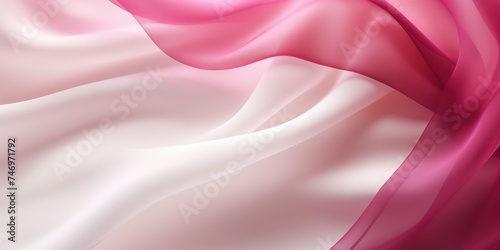 Abstract white and Deep Pink silk fabric weave of cotton or linen satin fabric lies texture background.