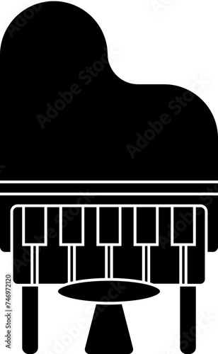 Piano icon or symbol in flat style.