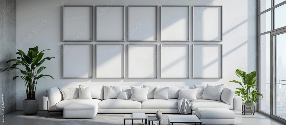 Contemporary White Couch Welcoming in a Bright Modern Living Room Interior