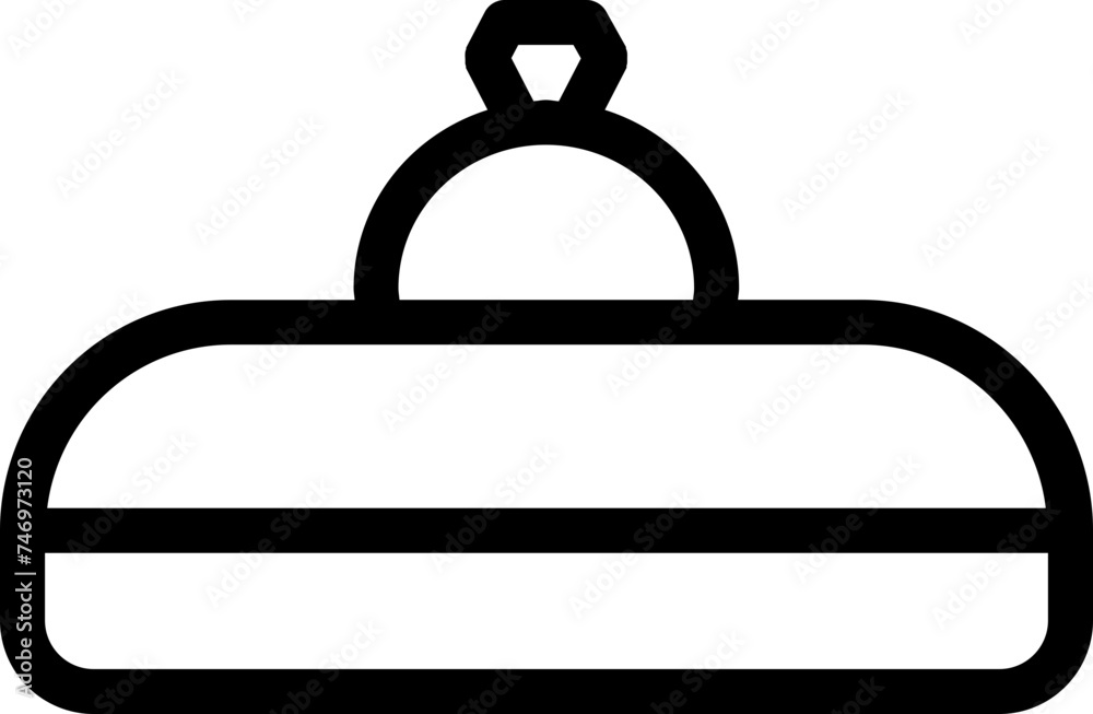 Diamond Ring Icon in Black Line Art. Diamond Ring Icon in Black Line Art.