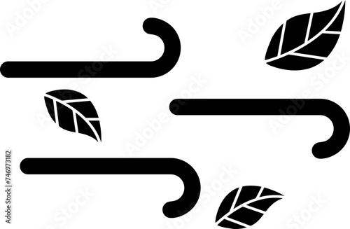 Wind icon or symbol in b&w color.