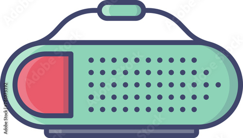 Boombox speaker icon in green and red color.