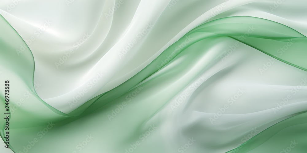 Abstract white and Green silk fabric weave of cotton or linen satin fabric lies texture background. Abstract white and Green silk fabric weave of cotton or linen satin fabric lies texture background.