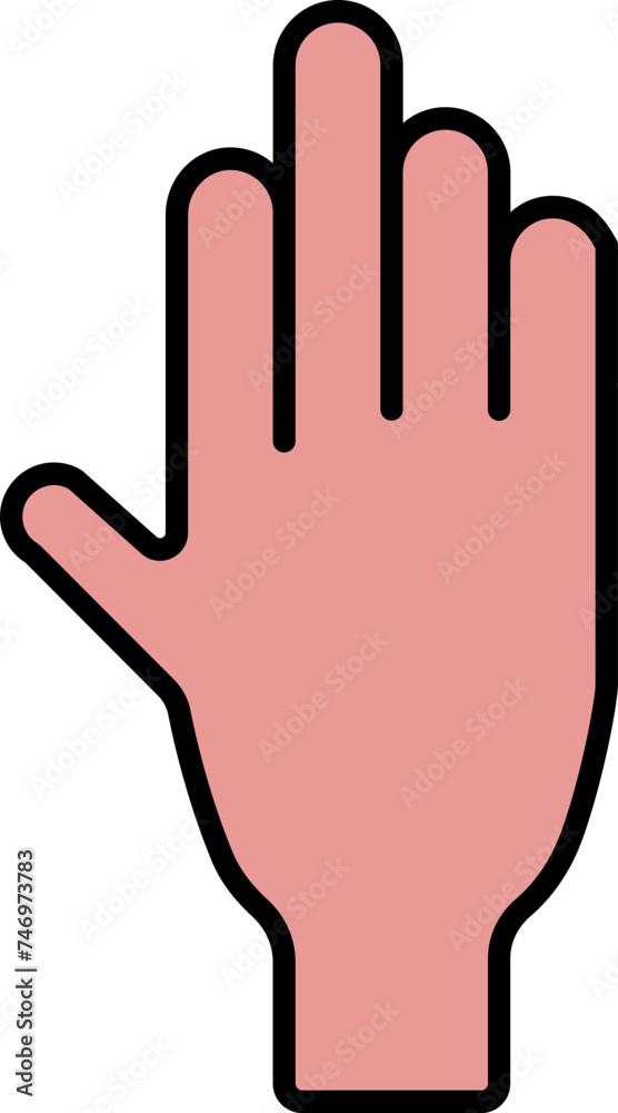 Fototapeta premium Flat style Glove icon in peach pink color.