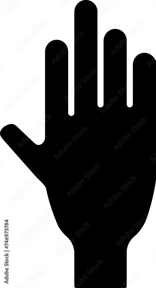 Fototapeta premium Flat style Glove icon in black color.