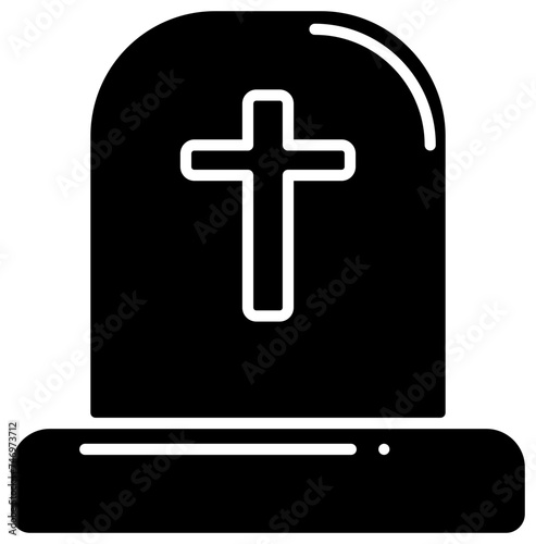 Glyph Graveyard icon in flat style.