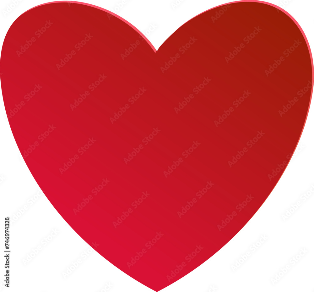 Red heart shape card on white background.