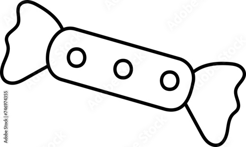 Toffee Icon In Black Outline.