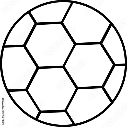 Football Icon In Black Outline.