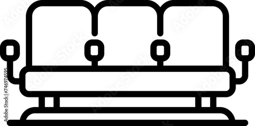 Public seat icon in black line art.