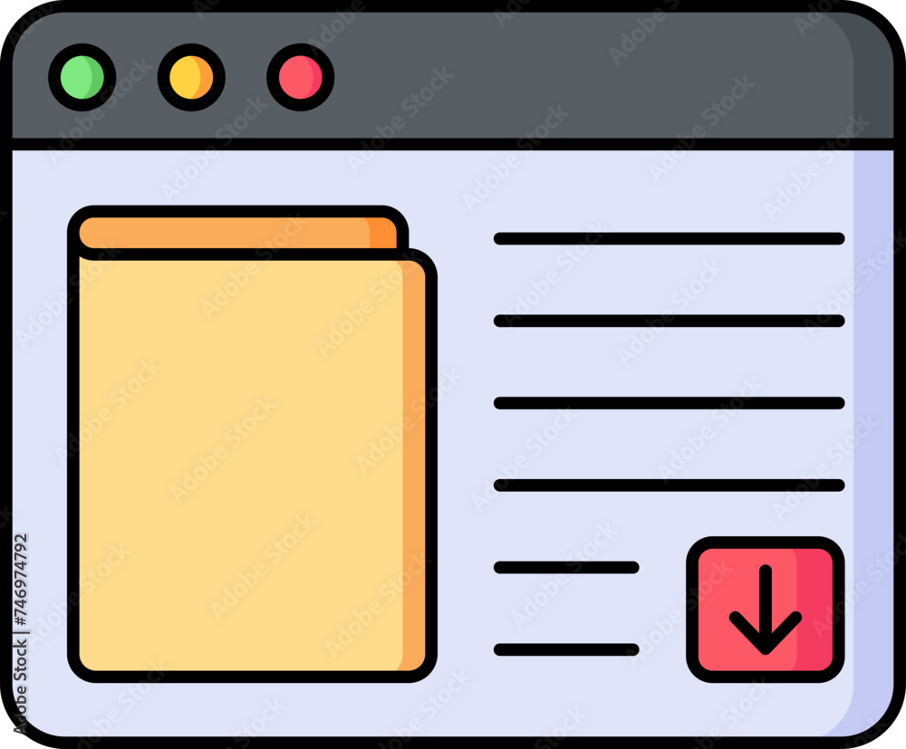 Flat style Online book shopping or learning website icon. Flat style Online book shopping or learning website icon.