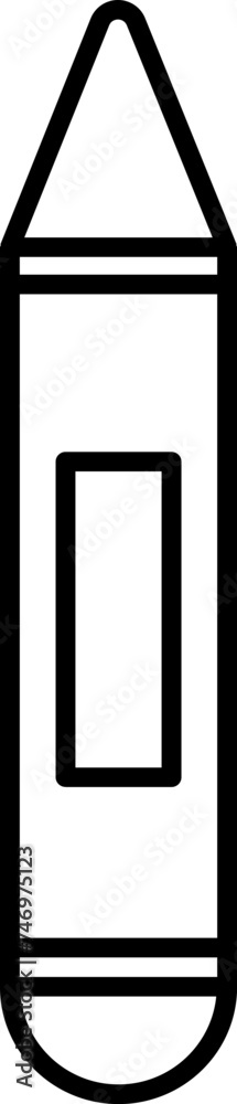 Flat Style Crayon Icon in Black Line Art. Flat Style Crayon Icon in Black Line Art.