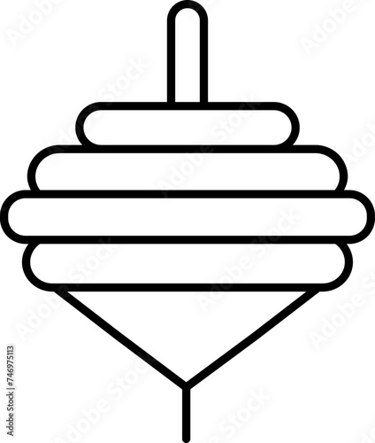 Line Art Spinning Top Icon in Flat Style.