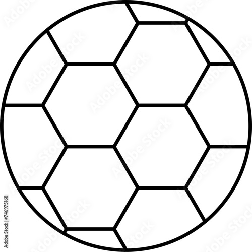 Football Icon In Black Outline.