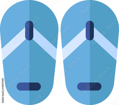 Slipper or Flip-Flop icon in blue color.