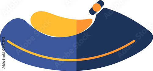 Jet ski icon in blue and orange color.