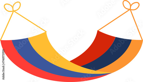 Colorful hammock icon in flat style.