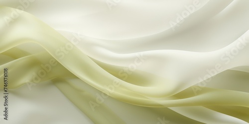 Abstract white and Olive silk fabric weave of cotton or linen satin fabric lies texture background.
