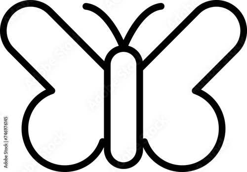 Line art illustration of Butterfly icon. photo