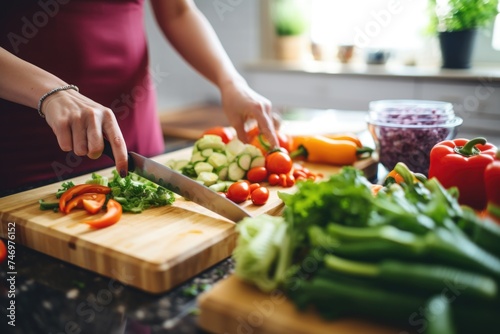 Preparing a Meal with Fresh Vegetables