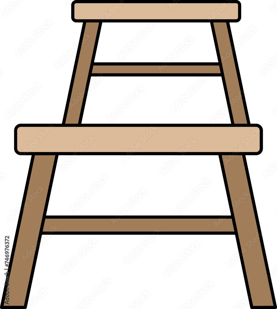 Molger Step Stool Icon In Brown Color. Molger Step Stool Icon In Brown Color.