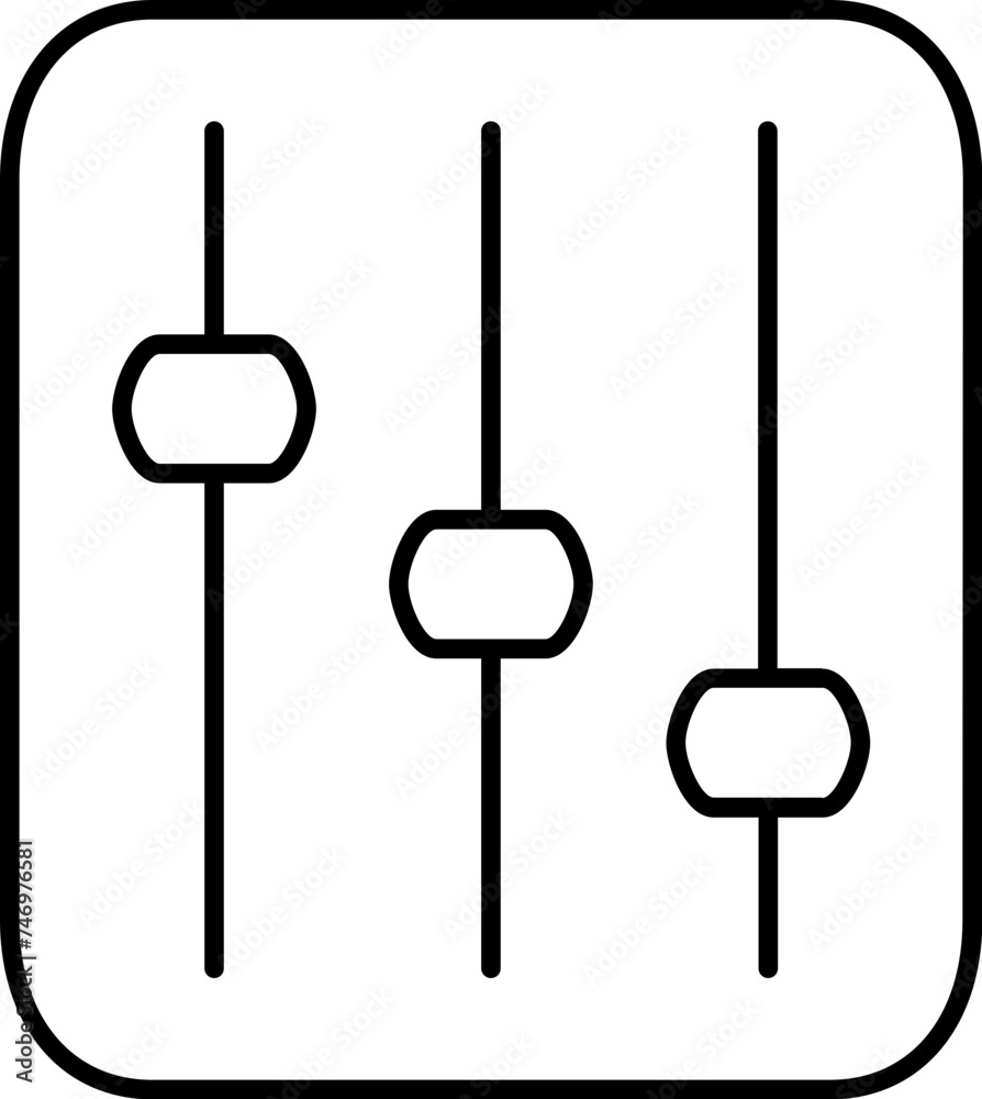 Line art Slider bar icon in flat style. Line art Slider bar icon in flat style.
