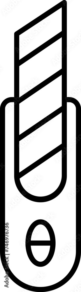 Cutter Knife icon in black outline. Cutter Knife icon in black outline.