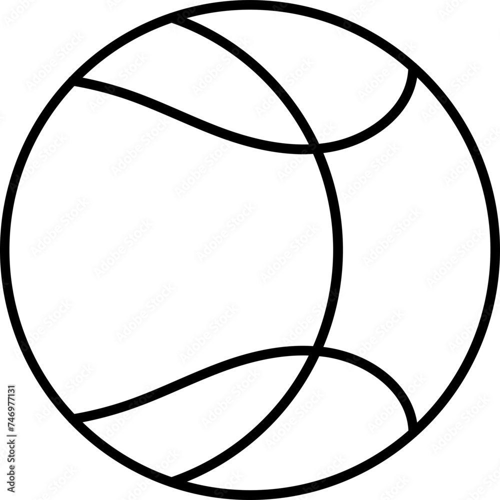 Line Art Basketball Icon in Flat Style. Line Art Basketball Icon in Flat Style.